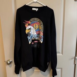 The Laundry Room Black Crewneck with Eagle Graphic